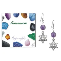 Серьги Звезда Давида (от сглаза и зла), Аметист SEB07-05-02