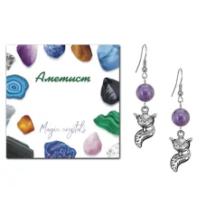 Серьги Лиса (страсть, интуиция), Аметист SEB07-05-03