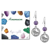 Серьги Волк (защита, сила, победа), Аметист SEB07-05-07