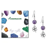 Серьги Клевер (удача, везение), Аметист SEB07-05-0016