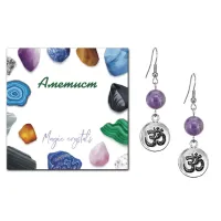 Серьги Ом (защита и духовное развитие), Аметист SEB07-05-18