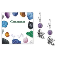 Серьги Дракон (удача, могущество, успех), Аметист SEB07-05-25