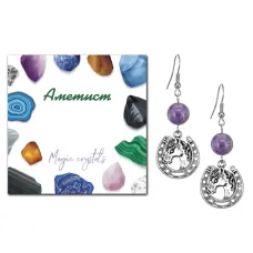 Серьги Подкова (счастье), Аметист SEB07-05-31