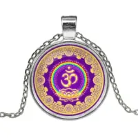 Кулон с цепочкой Ом, цвет серебр. ALK601