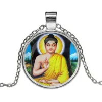 Кулон с цепочкой Будда, цвет серебр. ALK606