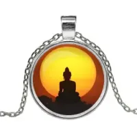 Кулон с цепочкой Будда, цвет серебр. ALK615