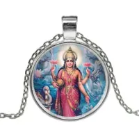 Кулон с цепочкой Лакшми, цвет серебр. ALK618