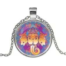 Кулон с цепочкой Ганеша, цвет серебр. ALK620