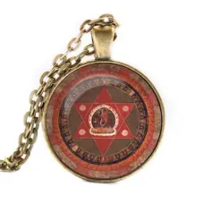 Кулон с цепочкой Ваджрайогини мандала, цвет бронз. ALK025