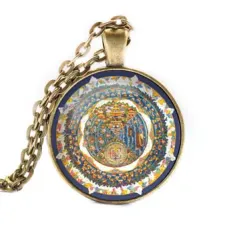 Кулон с цепочкой Шамбала мандала, цвет бронз. ALK029