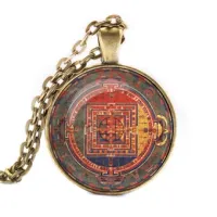 Кулон с цепочкой Манджушри мандала, цвет бронз. ALK031