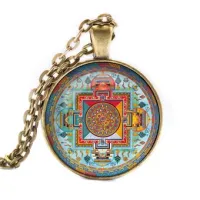 Кулон с цепочкой Будда Медицины мандала, цвет бронз. ALK034