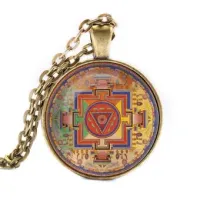 Кулон с цепочкой Хаягрива мандала, цвет бронз. ALK036