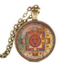 Кулон с цепочкой Хаягрива мандала, цвет бронз. ALK036