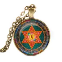 Кулон с цепочкой Ваджрайогини мандала, цвет бронз. ALK043