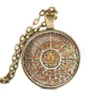 Кулон с цепочкой Шамбала мандала, цвет бронз. ALK044
