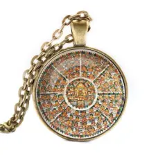 Кулон с цепочкой Шамбала мандала, цвет бронз. ALK044