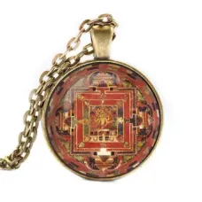 Кулон с цепочкой Васундхара мандала, цвет бронз. ALK047