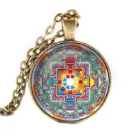 Кулон с цепочкой Намгьялма мандала, цвет бронз. ALK048