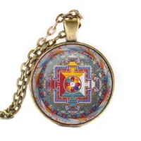 Кулон с цепочкой Курукулла мандала, цвет бронз. ALK049