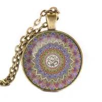 Кулон с цепочкой Ганеш мандала, цвет бронз. ALK051
