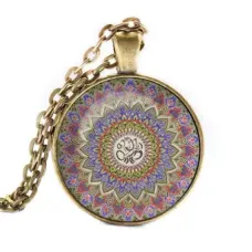 Кулон с цепочкой Ганеш мандала, цвет бронз. ALK051