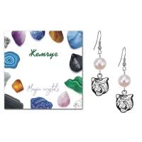 Серьги Тигр (защита, сила, победа), Жемчуг натуральный SEB07-07-10