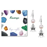 Серьги Паук (защита, трудолюбие, достаток), Жемчуг натуральный SEB07-07-14