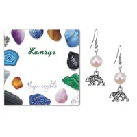 Серьги Медведь (защита, сила, победа), Жемчуг натуральный SEB07-07-19