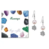 Серьги Клевер (удача, везение), Жемчуг натуральный SEB07-07-29