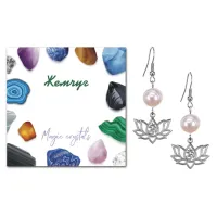 Серьги Лотос и Ом (гармония и развитие), Жемчуг натуральный SEB07-07-30