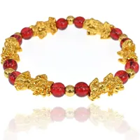 Браслет с бусинами и амулетами Пи Щу, 5мм BS421