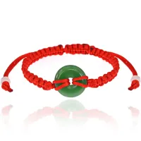 Браслет из красной нити Диск Би BS427