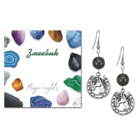 Серьги Подкова (счастье), Змеевик SEB07-09-31