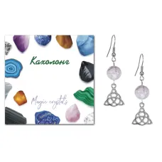 Серьги Трикветр (защита и гармония), Кахолонг SEB07-10-0069