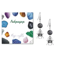 Серьги Паук (защита, трудолюбие, достаток), Лабрадор SEB07-11-14