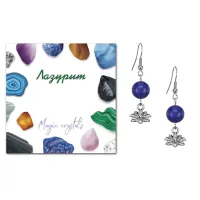 Серьги Лотос (гармония и развитие), Лазурит SEB07-13-15