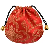 Мешочек из парчи 11х11см, цвет красный MS019-07
