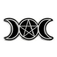 Значок Знак Богини, металл, эмаль 26х11мм ZN023