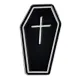 Значок Гроб с крестом, металл, эмаль 33х18мм ZN024