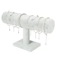 Дисплей для браслетов 23х14см, d.5см, серый бархат STN001-5