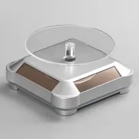 Вращающийся дисплей на солнечных батареях 10х10х5см серебристый STN012-1