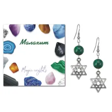 Серьги Звезда Давида (от сглаза и зла), Малахит SEB07-15-02