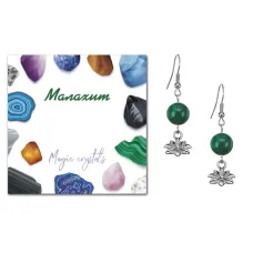 Серьги Лотос (гармония и развитие), Малахит SEB07-15-15