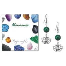 Серьги Лотос (гармония и развитие), Малахит SEB07-15-2064