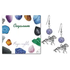 Серьги Лев (храбрость, власть, благосостояние), Содалит SEB07-19-2073