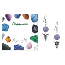 Серьги Череп быка (сила, мужество, защита), Содалит SEB07-19-2076