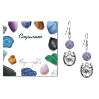 Серьги Подкова и клевер (счастье и удача), Содалит SEB07-19-P001