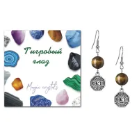 Серьги Багуа (защита от негативной энергии), Тигровый глаз SEB07-20-34