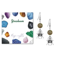 Серьги Паук (защита, трудолюбие, достаток), Унакит SEB07-21-14